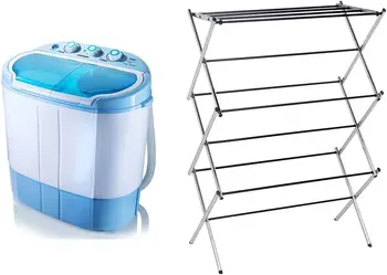 Компактная и портативная стиральная машина и сушилка PYRPUCWM22, 0, Белая и Базовая Складная Прачечная для сушки одежды на воздухе - 41,8 