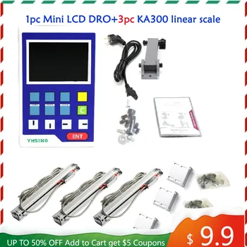 Комплект мини-LCD DRO на 11 языков, цифровой дисплей для считывания показаний и стеклянный энкодер с линейной шкалой KA300 для токарных фрезерных шлифовальных станков