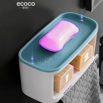 Коробка для мыльниц ECOCO, Настенный Держатель для мыльницы для душа, для ванной комнаты, Многофункциональная корзина для хранения, Полка для мыла, Инструменты