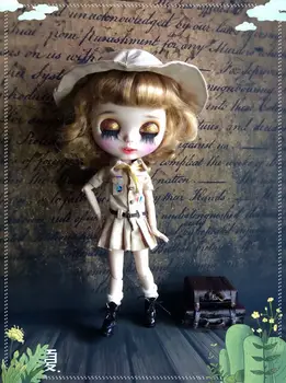 Костюм куклы Blythes подходит для модного платья скаута летнего лагеря 1/6 OB24 размера с 2 предметами аксессуаров для куклы
