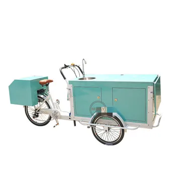 Красочный передвижной киоск для мороженого, Велосипед для быстрого приготовления кофе, Электрический трехколесный велосипед, тележка для хот-догов