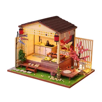 Креативный миниатюрный кукольный дом со светодиодной подсветкой и мебелью, 3D Строительный пазл, аксессуар для коттеджа ручной работы, подарок на День Святого Валентина