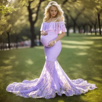 Кружевное платье для беременных для фотосессии, Длинное Макси-платье, Вечернее платье для беременных, Реквизит для фотосъемки, платье для Душа для беременных Женщин