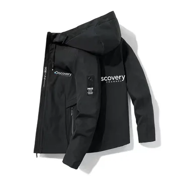 Куртка-бомбер Discovery 2023, Мужская ветровка, пальто на молнии, Весенне-осенняя Повседневная рабочая куртка, Модная куртка для приключений на открытом воздухе