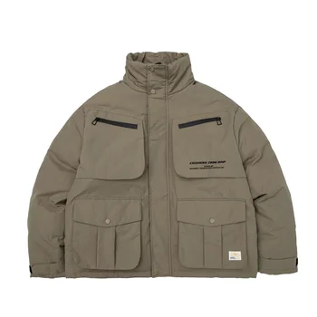 Куртка-карго с несколькими карманами на хлопковой подкладке, мужские зимние Утолщенные пальто Для походов На открытом воздухе