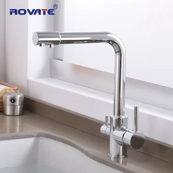 Кухонный кран-очиститель ROVATE с Фильтрованной водой, 3-Полосный Фильтр для Воды, Кран для холодной и горячей раковины