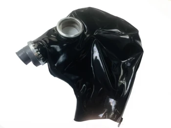 Латексный капюшон противогаза gummi, черная резиновая маска для повторного дыхания