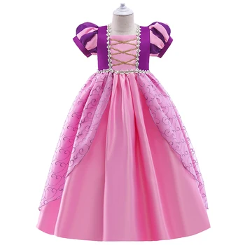 Летнее повседневное платье, Детские платья для девочек, Кружевное платье с цветочным узором для девочек, Праздничное Свадебное платье для маленьких девочек, Детская одежда, Платье Принцессы