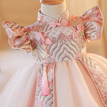 Летняя юбка принцессы с цветочным принтом для девочек