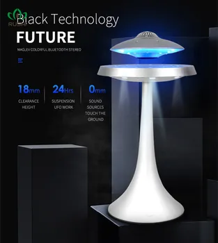 Магнитная подвеска Левитирующая светодиодная настольная лампа с динамиком UFO Bluetooth Объемный звук BT Динамик Креативные подарки Ночные светильники