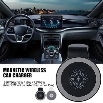 Магнитный автомобильный держатель беспроводного зарядного устройства мощностью 30 Вт для iPhone серии magsafe 12 13 Pro Max Mini, подставка для быстрой зарядки телефона в автомобиле