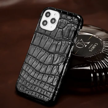 Матовый Чехол для телефона из натуральной крокодиловой кожи для iPhone 12 Pro Max 12 Mini 11 Pro Max X XS Max XR 7 8 Plus SE 2020 Роскошный Чехол