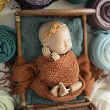Милое гофрированное кружевное шерстяное вязаное полотенце с кисточками, наполнитель для новорожденных, 100-дневная детская фотография