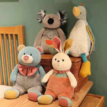 Милый Кролик в стиле ретро, Медведь, Дикий Гусь, супер мягкая плюшевая игрушка, Кукла-подушка, Детские Комфортные Куклы Для Сна, Подарки на День Рождения для девочек