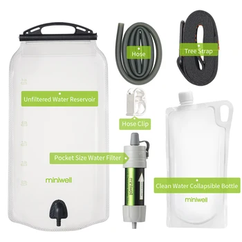 мини-скважинный очиститель воды фильтр с соломой для воды аварийный комплект для пеших прогулок, кемпинга, выживания, аварийной ситуации
