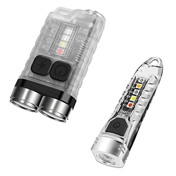 Мини-фонарики-брелки V3, 900LM USB-C перезаряжаемая светодиодная вспышка с хвостовым магнитом, карманный фонарик V1 IPX6