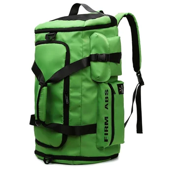 Многофункциональная сумка для фитнеса, мужской спортивный рюкзак для спортзала, зеленый, большой Емкости, модные дорожные сумки с буквенным принтом, сухое влажное разделение