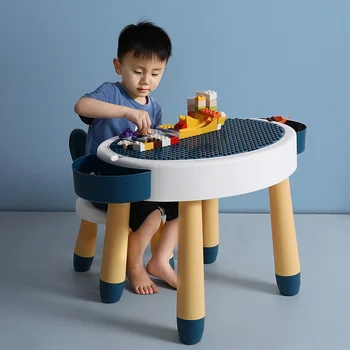 Многофункциональный игрушечный стол, Детский обучающий письменный стол, Игра в Песок, Игра в воду, Строительные блоки, Детский столик для хранения