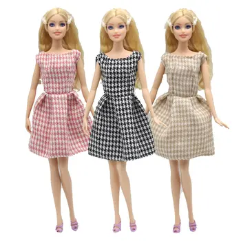 Модное Платье в стиле ретро 60-х годов с Решеткой для Барби Блит 1/6 30 см MH CD FR SD Kurhn BJD Одежда для Кукол Аксессуары