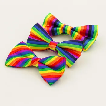 Модные Разноцветные галстуки-бабочки в радужную полоску для Жениха, мужчин, женщин, Свадебная вечеринка, Галстук-бабочка, Смокинг, Галстуки-бабочки
