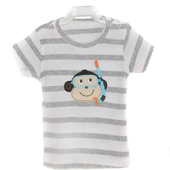 Модные футболки с короткими рукавами для маленьких мальчиков и девочек, хлопковые топы Karters Junior, 5 шт./лот, 3 м-24 м