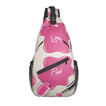Модный Розовый лак для ногтей, художественный рюкзак-слинг через плечо, мужские сумки для маникюра, сумки на плечо для пеших прогулок