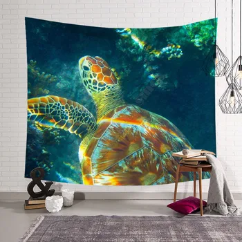 Морская черепаха Гобелен 3D Повсюду Напечатанный Гобелен Прямоугольный Домашний декор Настенный 02