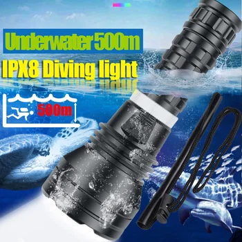 Мощный 15000LM XHP70.2 светодиодный фонарик для подводного плавания, факел для подводной рыбалки, 26650 Водонепроницаемый XHP70, Лампа для погружения, фонарь