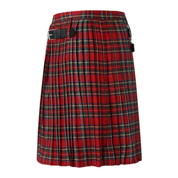 Мужская Клетчатая плиссированная юбка в шотландском Традиционном Стиле, юбка для сценического представления, Повседневная юбка в шотландском стиле в клетку в стиле Ретро