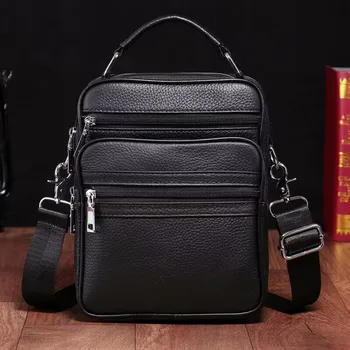 Мужская кожаная сумка, мужская черная сумка через плечо, модные сумки-мессенджеры, мужские сумки, повседневные мужские сумки через плечо