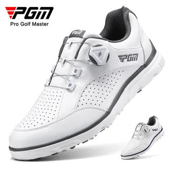 Мужская обувь для гольфа PGM, шнурки с ручкой, Нескользящие, Водонепроницаемая мужская спортивная обувь, Кроссовки XZ245