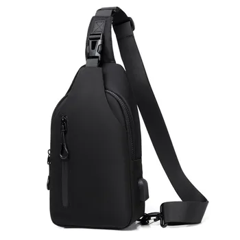 Мужская сумка через плечо на одно плечо модная спортивная нагрудная сумка Дышащая Большая емкость Водонепроницаемый интерфейс USB пакеты-мессенджеры