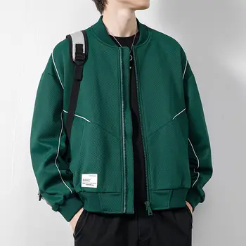 мужской тактический черный зеленый свитер, мужские куртки-бомберы, однотонная модная уличная ветровка, высококачественные мужские бейсбольные куртки