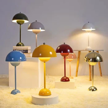 Настольная лампа Bud Light, Скандинавские Простые Креативные светодиодные настольные лампы для учебы, Прикроватные тумбочки для спальни, Домашний декор, Ночные лампы Macarone Mushroom Light