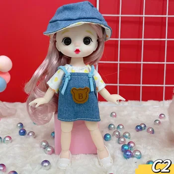 Новая милая кукла для девочек 16 см, полный комплект, кукла с 1/8 суставами, аксессуары для одежды и шляпы, игрушки для наряжания для детей