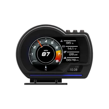 Новейший головной дисплей HUD Датчик Smart OBD2 GPS Бортовой компьютер Спидометр Турбо Температура охлаждающей жидкости Автомобильные электронные аксессуары