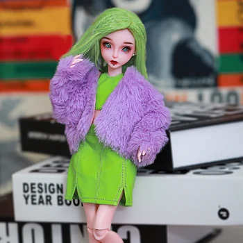 Новейший дизайн Yomi BJD Doll 1/6 Размера, крутые куклы для девочек с шариковыми соединениями, игрушки из смолы, художественные игрушки с полным комплектом зеленого цвета, куклы-парики