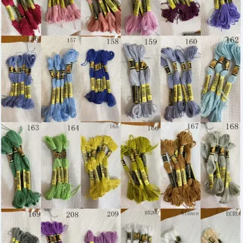 Новинка, 10 шт., вышивка разных цветов, нитки из хлопка 