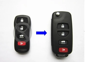 Новинка! Модифицированный Флип-корпус дистанционного ключа с 4 Кнопками для Nissan Tiida Sylphy Key Case 3 + 1 Заготовки Кнопок