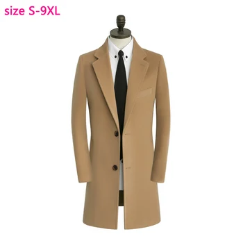Новое Зимнее Мужское шерстяное пальто, Двусторонний флисовый костюм, Теплая ветровка, Повседневная Однобортная, Толстая, высокое качество, роскошный размер S-9XL