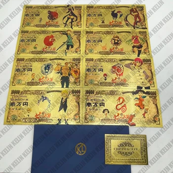 Новое японское аниме Семь смертных грехов золотая банкнота Dragon's sin of Wrath золотая пластиковая наклейка анимационная водонепроницаемая карточка