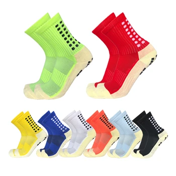 Новые противоскользящие Футбольные Носки до середины икры Футбольные велосипедные спортивные носки Мужские 39-48