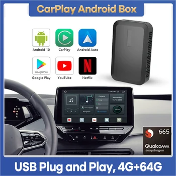 Новый Qualcomm CarPlay AI Box Беспроводной CarPlay Android Auto HDMI Netflix Youtube IPTV для Kia VW Ford Benz Audi Toyota Chevrolet