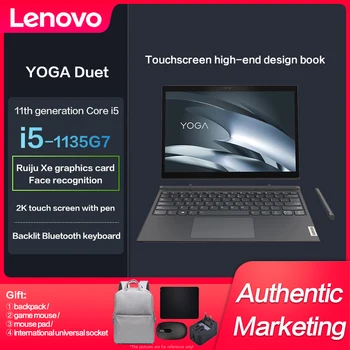 Новый Оригинальный ноутбук Lenovo YOGA Duet Slim Tablets с процессором Intel i5-1155G7 Iris Xe 13-дюймовый IPS Ноутбук с полным сенсорным экраном 4G NET
