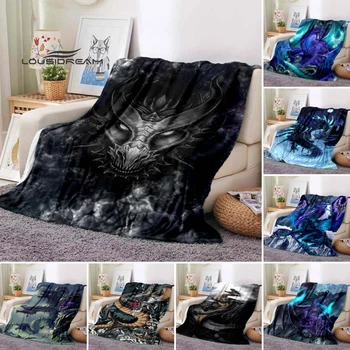 Одеяло с Драконом, фланелевое одеяло с 3D принтом для детей и взрослых, Модные Пушистые одеяла для кроватей, диван, Простыня для кондиционера