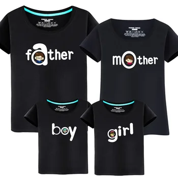 Одинаковая одежда для отца и сына 2018, летняя стильная футболка с короткими рукавами для матери, дочери и отца, Одежда для сына, Семейный образ