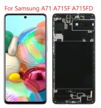 Оригинальный AMOLED-дисплей Для Samsung Galaxy A71 A715F С Рамкой 6,7 2020 SM-A715 ЖК-дисплей с Сенсорным экраном, Дигитайзер, Детали Панели