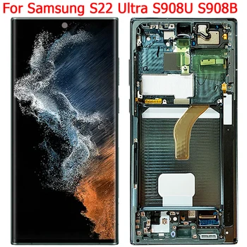 Оригинальный Для Samsung Galaxy S22 Ультра ЖК-дисплей Сенсорный Экран С Рамкой 6,8 