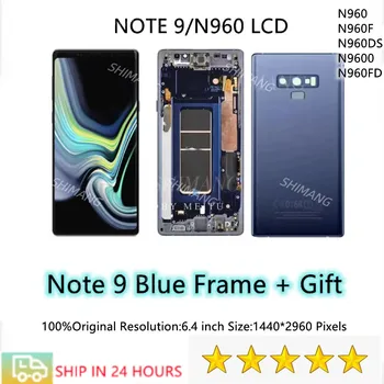 Оригинальный ЖК-дисплей Super AMOLED Подходит для Samsung Galaxy Note 9 LCD SM-N960 N960F N960DS с сенсорным экраном и бесплатным Note 9 bat