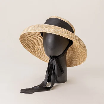 Особенности досуга Солнцезащитная шляпа с большим верхом и длинными полями, черно-белые Соломенные Шляпы для Пляжного отдыха, Женские Шляпы
